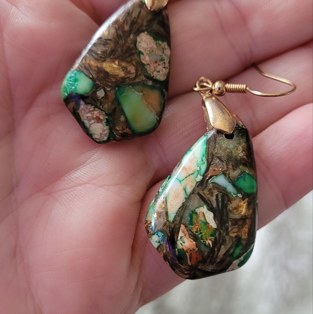 Green jasper earrings